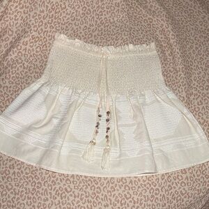 Zara Smocked beaded embroidered skirt